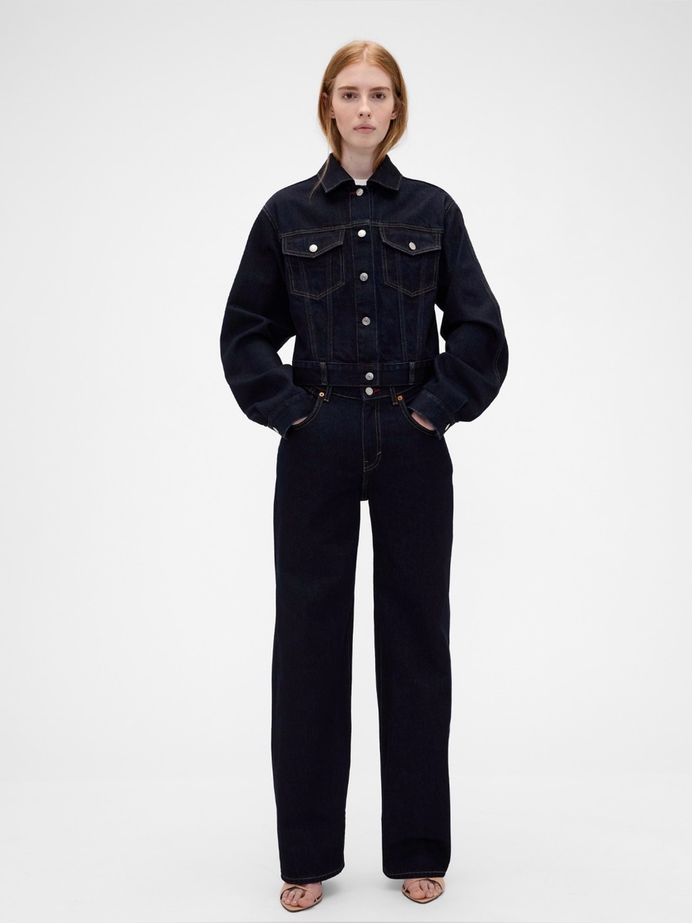 NWT Gap X Victoria Beckham High Rise Straight Dark Wash Jeans Sz 28/6